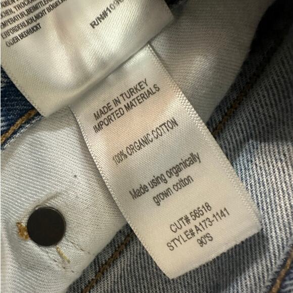 AGOLDE 90'S Crop Mid Rise Straight 100% Cotton size 25 Button Fly - Picture 8 of 9